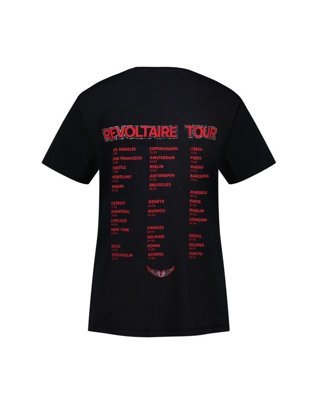 쟈딕앤볼테르 [해외직구] 26 S/S 쟈딕 앤 볼테르 EDWIN 티셔츠 ZADIG VOLTAIRE 코튼 멀티컬러 JWTS02856-011 B0731856485 착용컷