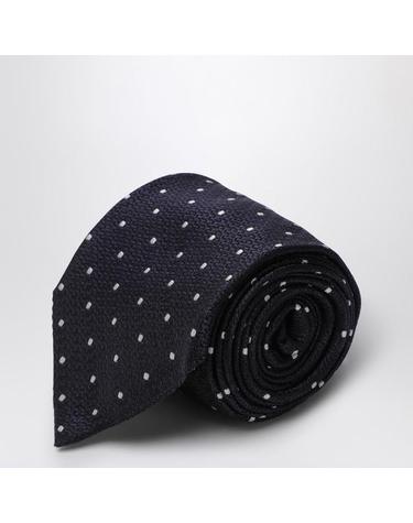 [해외직구] 24 F/W 데스틴 블루화이트 폴카 도트 실크 타이 CR8TF12SI-03 B0051852630