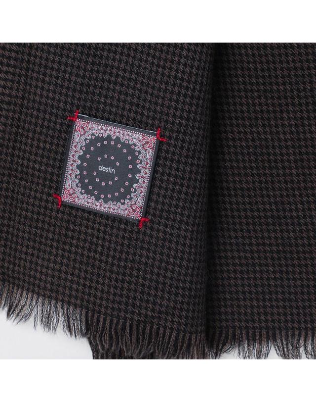 데스틴 [해외직구] 24 F/W 데스틴 블랙베이지 체크 울 스카프 WONSTPIEDWO-M34 B0051852939 착용컷