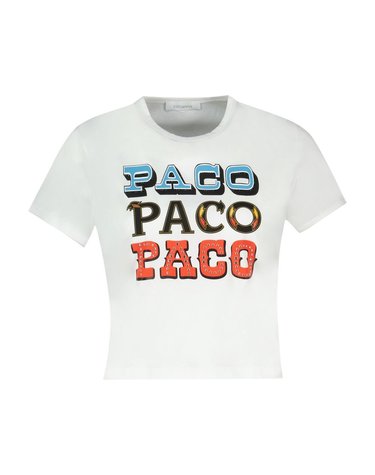[해외직구] 26 F/W 파코라반 티셔츠 티셔츠 RABANNE 코튼 화이트 26AJTE056CO0494-P100 B0732048215