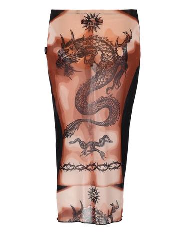 [해외직구] 26 S/S 장 폴 고티에 미디 스커트 WITH SAFE SEX TATOO 프린트 SK044_M026P636000 B0041929986