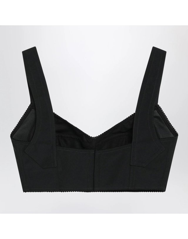 돌체앤가바나 [해외직구] 26 F/W 돌체 앤 가바나 블랙 사틴 뷔스티에 탑 F7Y28TGDCRP-N0000 B0052363303 착용컷