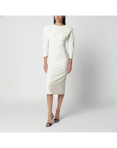 [해외직구] 26 F/W 안다만 MILK 화이트 미디 드레스 WITH ROUNDED SHOULDERS T200113ATNP263-MI B0052240983