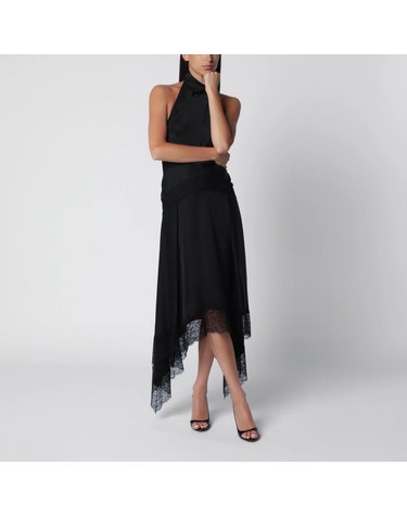 [해외직구] 26 F/W 안다만 TISH 블랙 큐프라 사틴 맥시 드레스 T200158ATNV147-BLK B0052254309