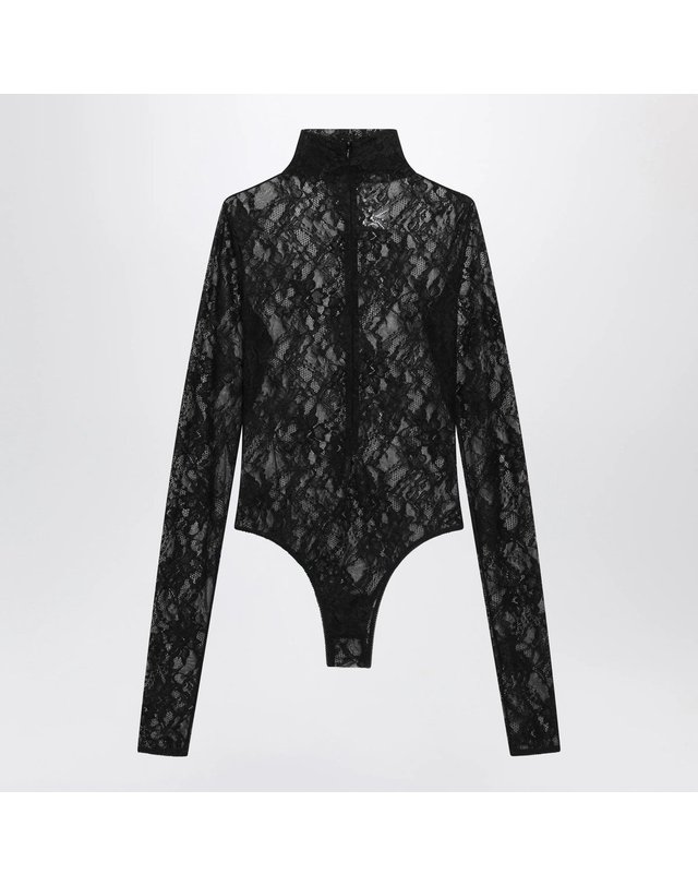 안다만 [해외직구] 26 F/W 안다만 블랙 세미-시어 레이스 터틀넥 바디수트 T200736ATJP200-BLK B0052240975 착용컷