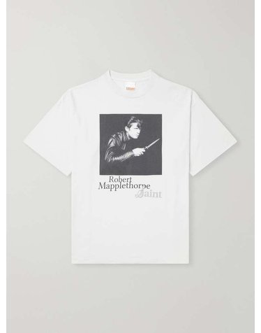 [해외직구] 세인트 마이클 로버트 MAPPLETHORPE SELFPORTRAIT 디스트레스 프린트 코튼-저지 티셔츠 SM-MK1-0000-C09 B0082316507