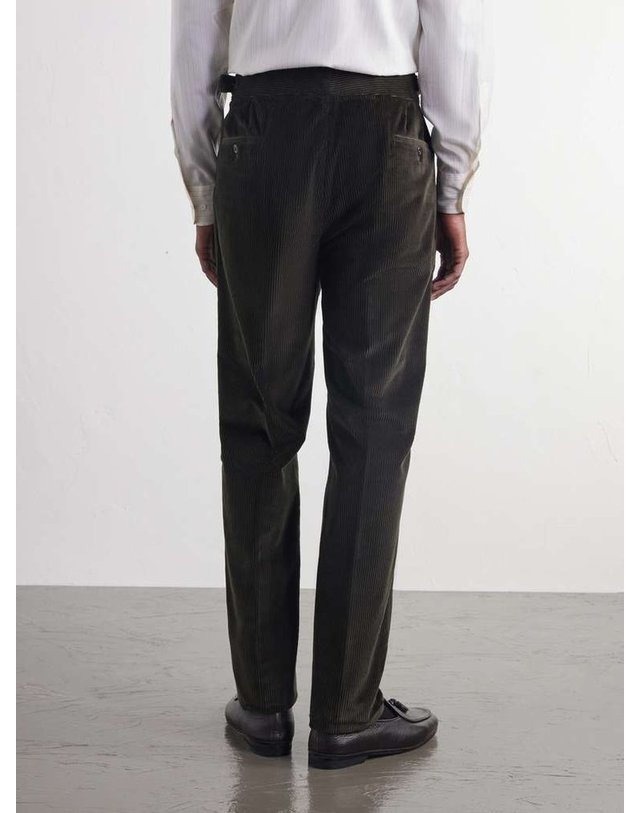 루비나찌 [해외직구] 루비나찌 MANNY 테이퍼드 플리트 코튼코듀로이 수트 트라우저 MANNY PANT B0082364103 착용컷