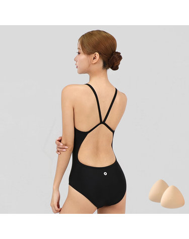 스피카 여성 스트랩 스윔웨어 SPA101 블랙+실리콘브라캡 세트