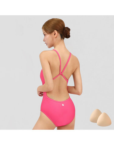 스피카 여성 스트랩 스윔웨어 SPA101 핑크+실리콘브라캡 세트