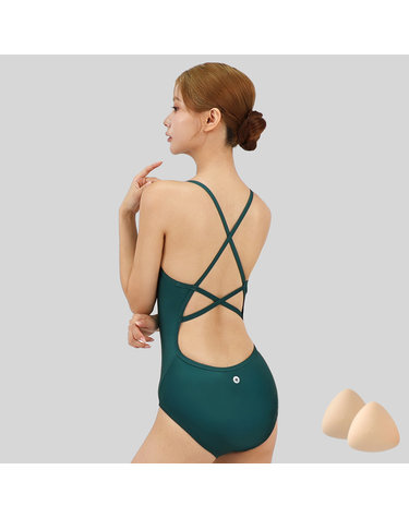 스피카 여성 크로스백 스윔웨어 SPA102 딥그린+실리콘브라캡 세트
