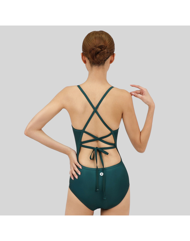 스피카 스피카 여성 리본백 스윔웨어 SPA105 딥그린 착용컷