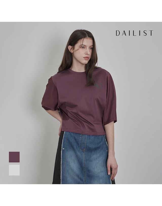 데일리스트_신상 [26 신상] 우븐 배색 티셔츠_MDBAS6M3351 착용컷