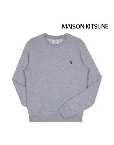 메종키츠네 맨투맨 폭스 헤드 패치 레귤러 스웨트셔츠 여성 라이트그레이 LW00302KM0001-H120