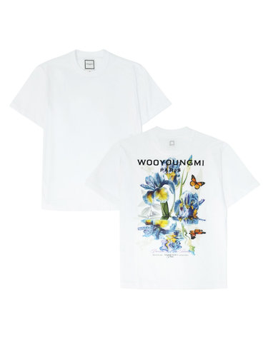 우영미 플라워 백로고 남성 반팔티셔츠 W261TS06701W