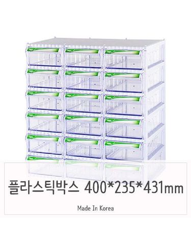 투명 플라스틱서랍장 18칸 부품박스[WAC3F7A]