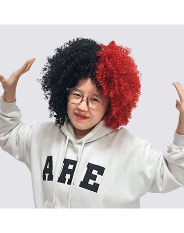 [오너클랜]투톤 뽀글이가발 안경 세트[WFGBIMP]