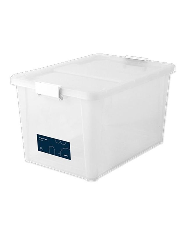 오너클랜 심플 리빙박스 45L 수납 플라스틱 정리 보관함 상자[WE5A00A] 착용컷