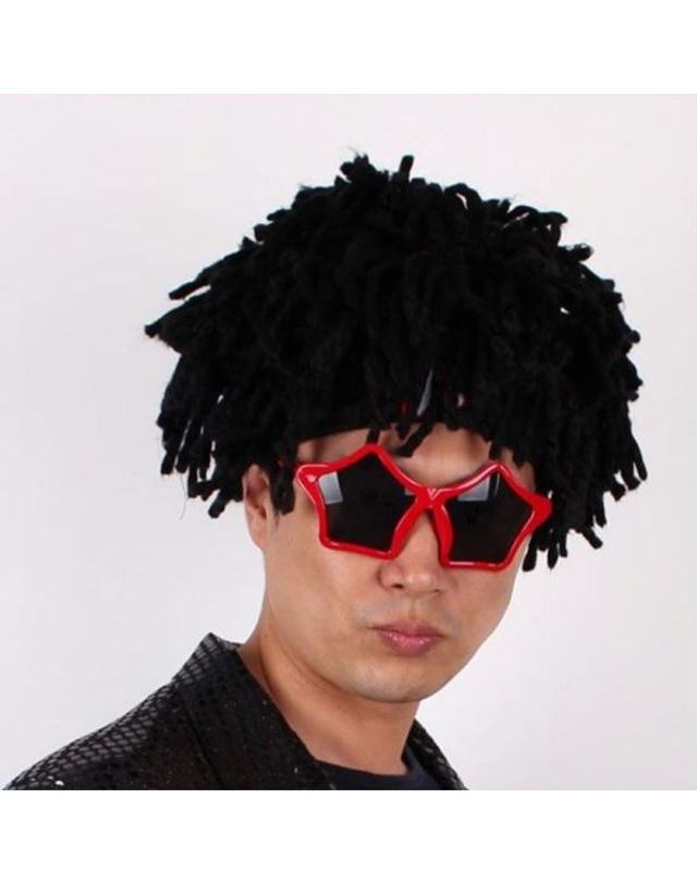 오너클랜 블랙 할로윈가발 가발 레게머리 파티소품 분장가발 웃[WFGRL64] 착용컷
