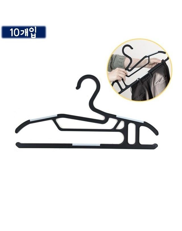 오너클랜 옆트임 논슬립 바지옷걸이-블랙 10p 니트걸이[WDD2EDA] 착용컷