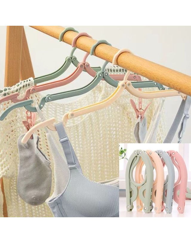 오너클랜 공간활용 옷장정리 휴대용 여해용 접이식 옷걸이[WFGJH4R] 착용컷
