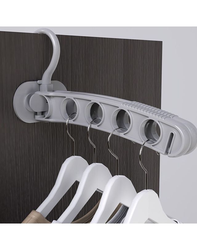 오너클랜 접이식 접는 옷걸이 정리 공간 절약 행거 그레이[WFFAF2B] 착용컷