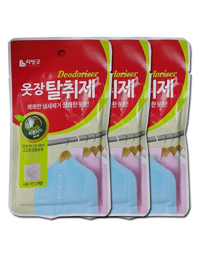 오너클랜 옷걸이거치형 옷장 향기 탈취제 3개[W04A0FD] 착용컷