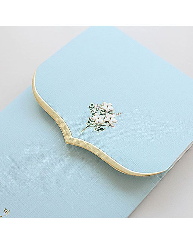 오너클랜 꽃단아 축하봉투 블루 문구 학용품[WE612B1] 착용컷