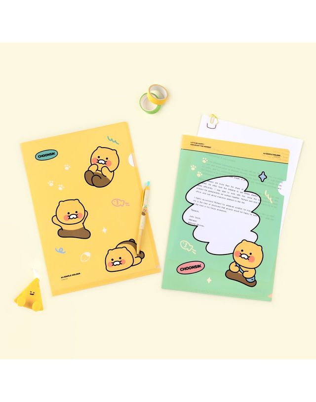 오너클랜 춘식이 L홀더 (10개 1세트) 문구 사무용품[WE6E802] 착용컷