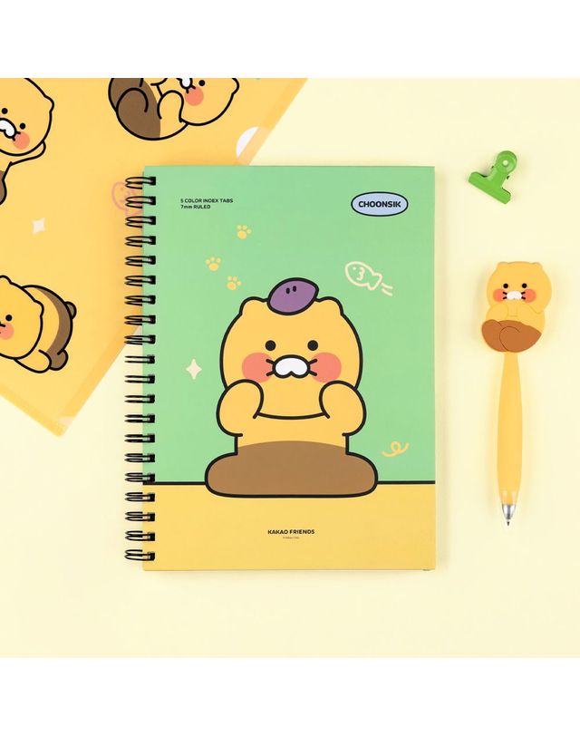 오너클랜 춘식이 인덱스 스프링 노트 L 문구 학용품[WE61028] 착용컷