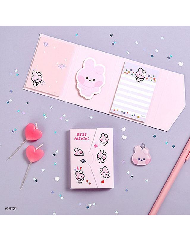 오너클랜 (BT21) 스티키 메모 - 미니니 문구 학용품[WE61331] 착용컷