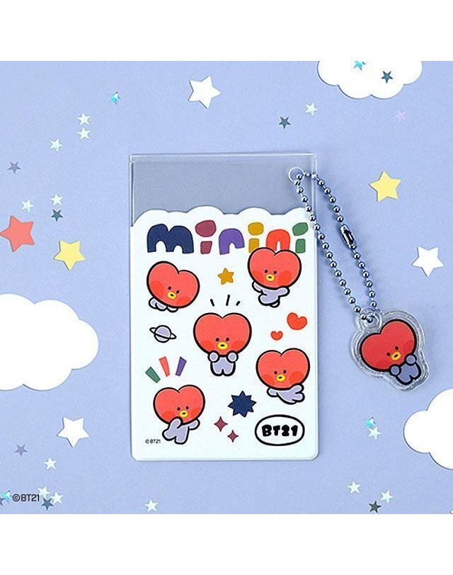 오너클랜 (BT21) 클리어 카드 포켓 - 미니니 문구 학용품[WE61201] 착용컷