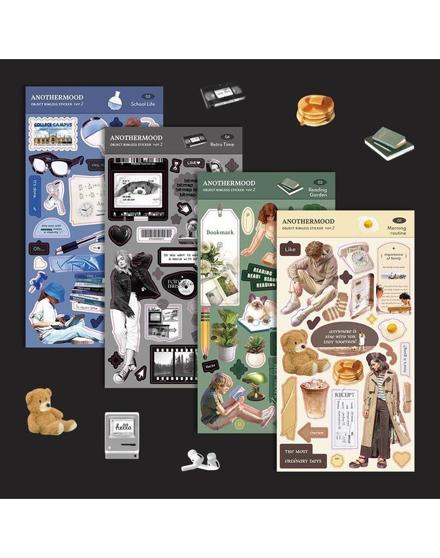 오너클랜 어나더무드 오브젝트 무테 스티커 ver.2 (01-04) 문구[WE60F91] 착용컷
