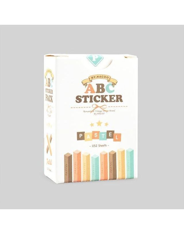 오너클랜 알파벳 스티커팩-02 파스텔 문구 학용품[WE6129F] 착용컷