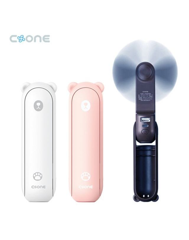 오너클랜 3 in 1 미니손선풍기(휴대용선풍기 보조배터리 손전등[WE8A527] 착용컷