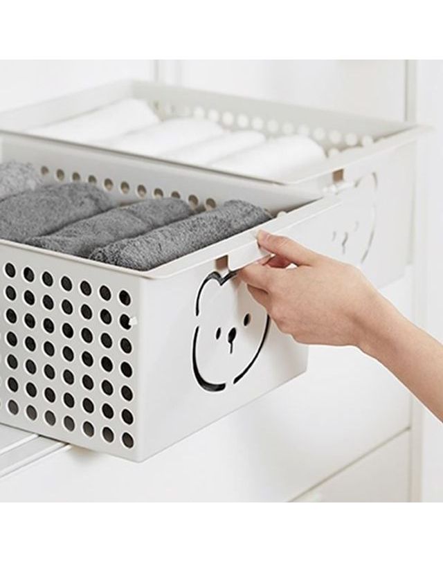 오너클랜 곰돌이 바스켓 대 - 아이보리 (53009813) 학용품 문구[WEBA954] 착용컷