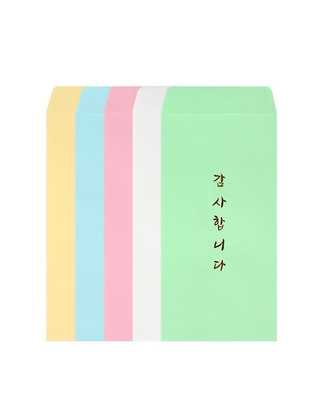 오너클랜 명진 감사합니다 봉투 (5색상 중 랜덤) 단일 6매 문구[WE6EA3B] 착용컷