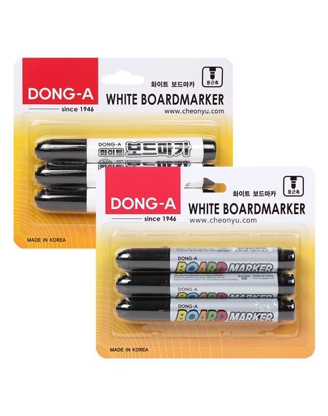 오너클랜 화이트 보드마카 블랙3개입 세트 (랜덤발송) 필기 문[WEC9586] 착용컷