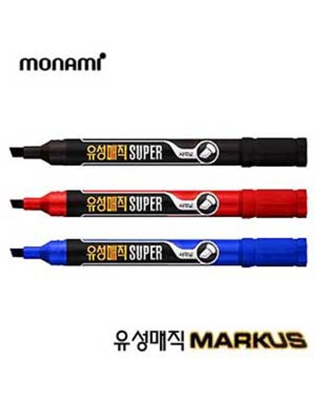 오너클랜 모나미 유성매직슈퍼 사각닙 1타12개입 사각매직 사각[WFFMOG9] 착용컷
