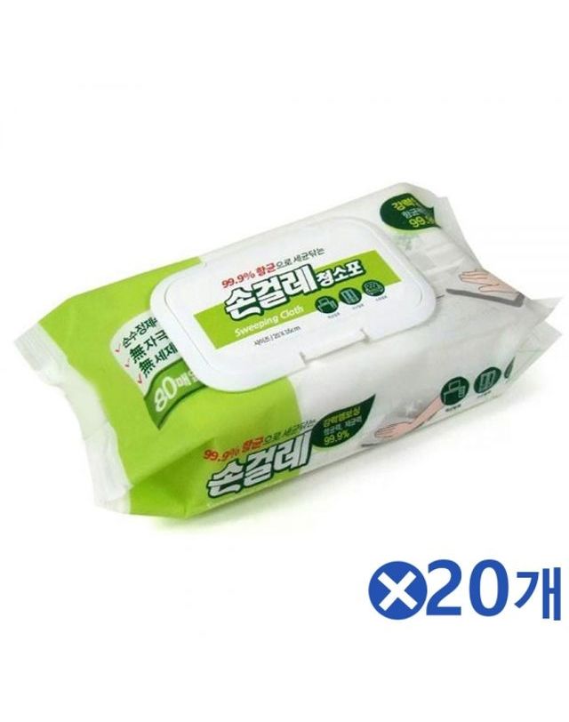 오너클랜 [오너클랜]캡형 손걸레 청소포 80매x20개 청소티슈 얼룩제거[WF7DED3] 착용컷