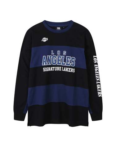 NBA 레터링 컬러블럭 롱 슬리브 티셔츠