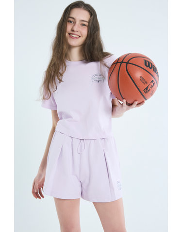 NBA PLAY GAME 여성 크롭 반팔 티셔츠(N242TS712P)