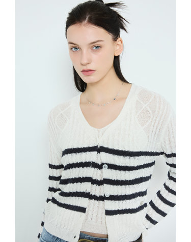 여성 A/C/N 꽈배기 V넥 VEST(B241KT550P)