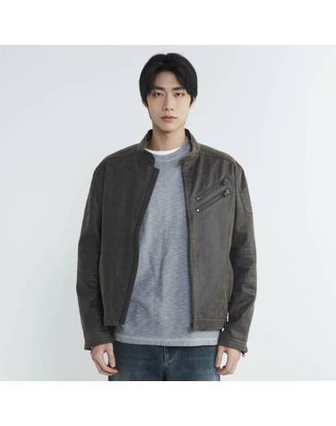 [ECO]남성 크랙 스웨이드 하이넥 자켓(B233LI300P)