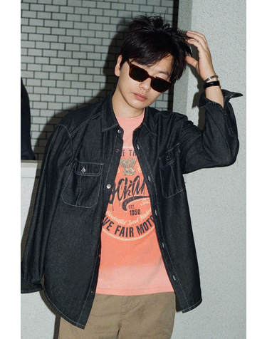 투포켓 데님셔츠 RAW/BK(B255DS350P)