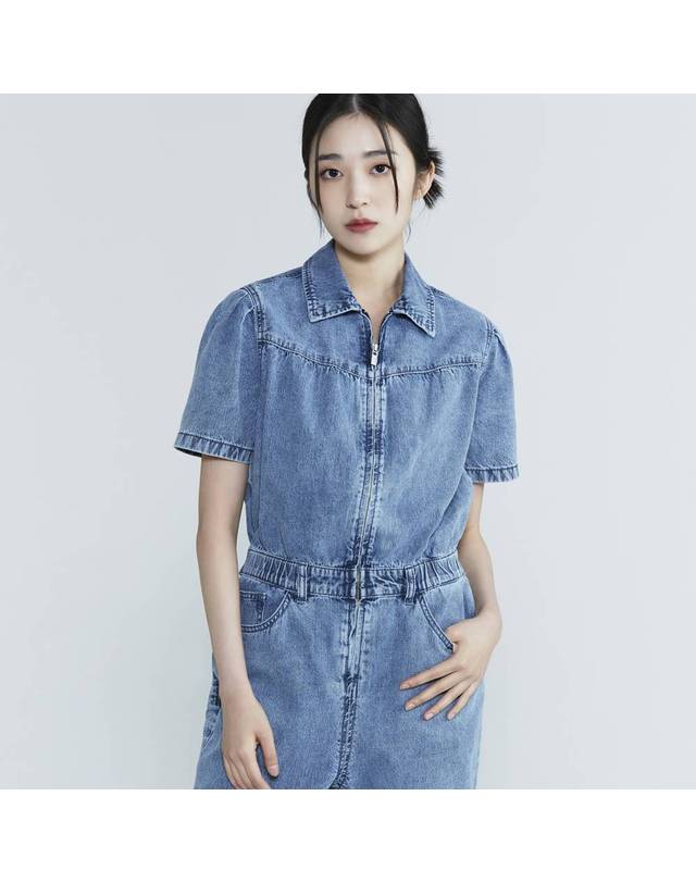 여성 지퍼 데님 점프수트 B232do995p 