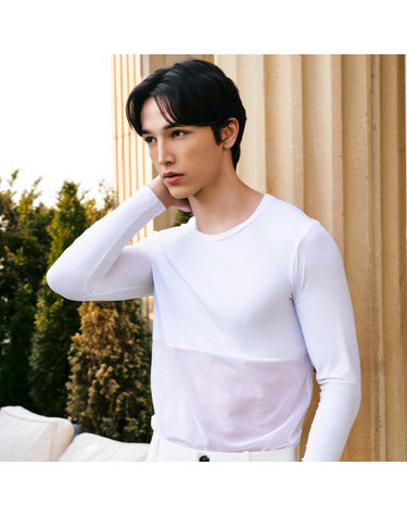 [테크스킨] 남성 하프메쉬 이너웨어 쿨티셔츠
