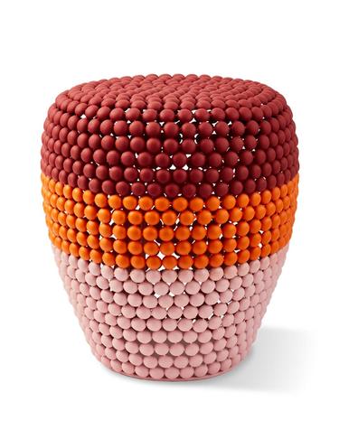 Stripe dot stool _Red Combi