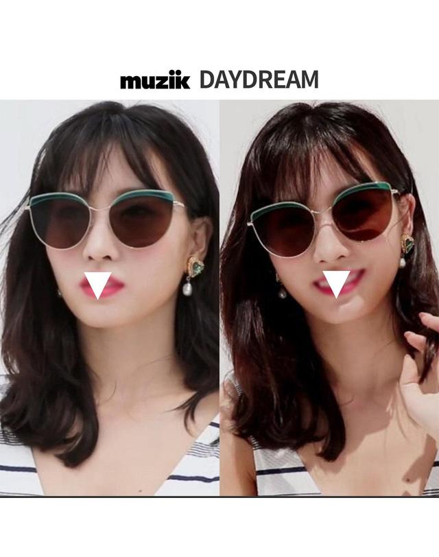 뮤지크 뮤지크 44종택1 메탈 보잉 라운드 스퀘어 레트로 남성 여성 선글라스 착용컷