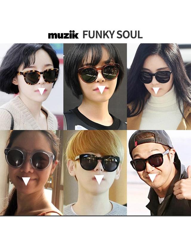 뮤지크 뮤지크 52종택1 한정찬스 라운드 스퀘어 미러 뿔테 레트로 프랑스 남성 여성 선글라스 착용컷