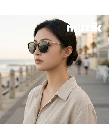 뮤지크 CREED 01 G 크리드 라운드 캣아이 보잉 오버 패션 선글라스
